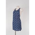 Abito Vintage La Perla Copricostume Blu Floreale Mare Beachwear S/M