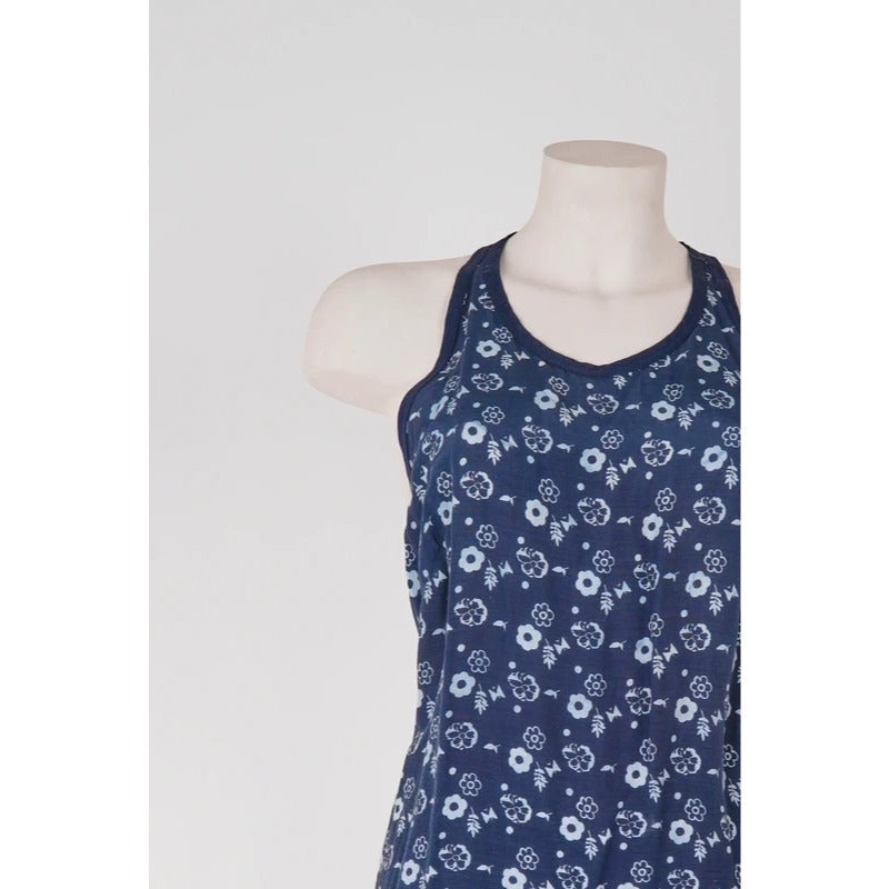 Abito Vintage La Perla Copricostume Blu Floreale Mare Beachwear S/M