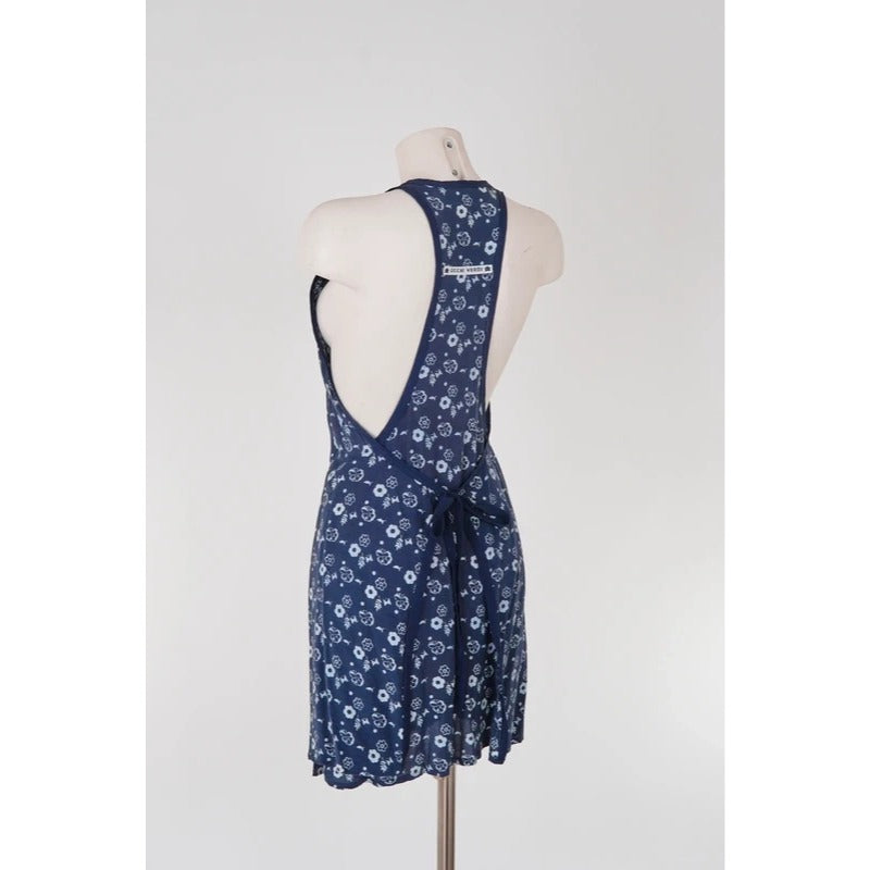 Abito Vintage La Perla Copricostume Blu Floreale Mare Beachwear S/M