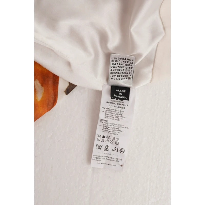 Top Dolce & Gabbana in seta floreale con scollo a V taglia S