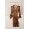 Vestito copricostume animalier con ricami boho Free Size
