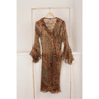 Vestito copricostume animalier con ricami boho Free Size