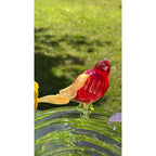 Murano Glass Green Bird Bath /Nest Bowl 5 Multicolor Removable Songbirds