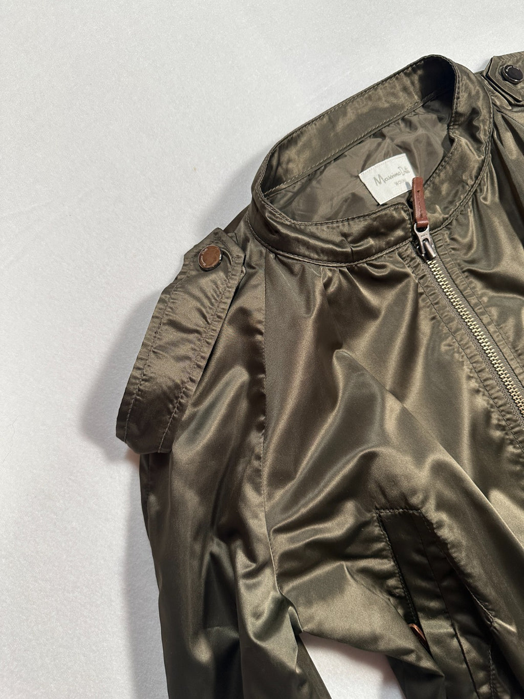Massimo Dutti Woman Olive Green Utility Parka Jacket – Size M – Zip Front, Ragla