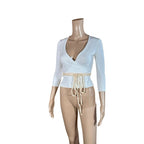 Cardigan Stefanel incrociato bianco wrap around S