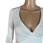 Cardigan Stefanel incrociato bianco wrap around S