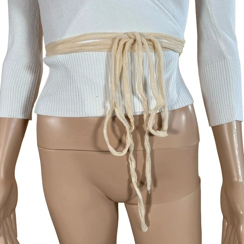 Cardigan Stefanel incrociato bianco wrap around S