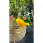 Murano Glass Bird Bath Nest Bowl 5 Multicolor Removable Songbirds Centerpiece