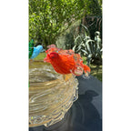 Murano Glass Bird Bath Nest Bowl 5 Multicolor Removable Songbirds Centerpiece