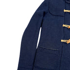 Women’s Wool Blend Duffle Coat – Navy Hooded Toggle Coat, Single-Breasted, Made in Italy Size M