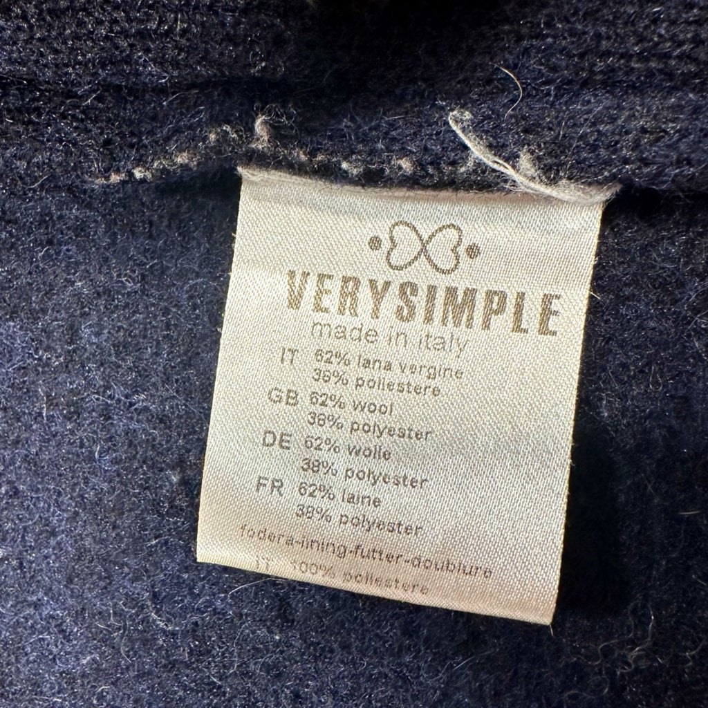 Women’s Wool Blend Duffle Coat – Navy Hooded Toggle Coat, Single-Breasted, Made in Italy Size M