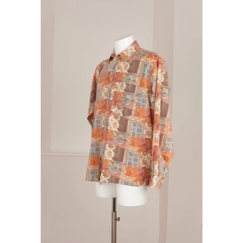 Camicia vintage Bananarama Dino Erre fantasia patchwork uomo L