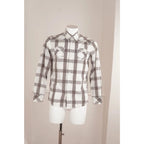 Camicia Vintage Blend Quadri Grigio Bianco Cotone Casual Uomo M