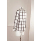 Camicia Vintage Blend Quadri Grigio Bianco Cotone Casual Uomo M