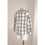 Camicia Vintage Blend Quadri Grigio Bianco Cotone Casual Uomo M