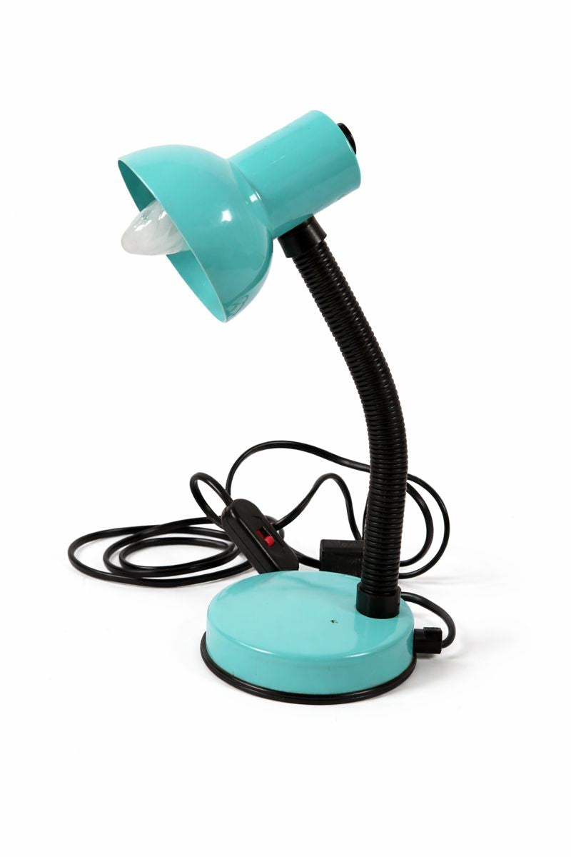 Lampada da scrivania vintage anni '80 Stillplast turchese - Design scultoreo regolabile, realizzata in Italia