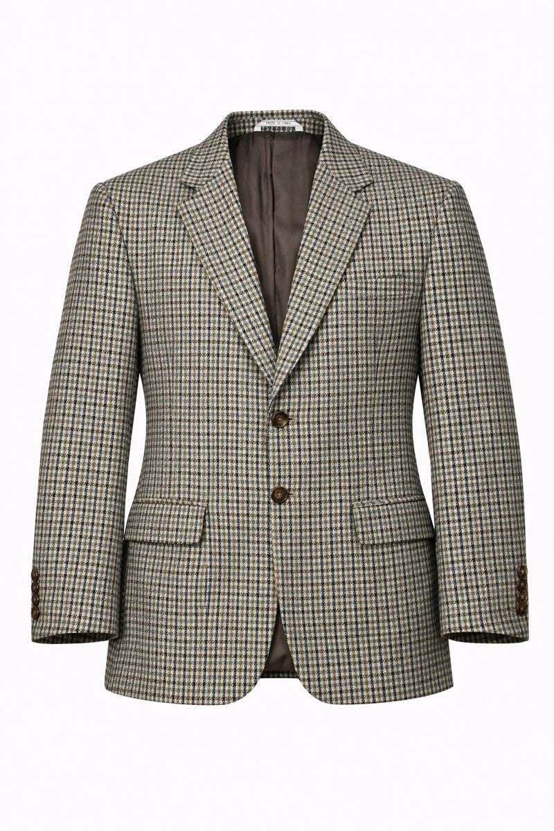 Blazer monopetto da uomo Vintage Centro Storico in misto lana, taglia IT 50 (M/L), pied de poule, prodotto in Italia 