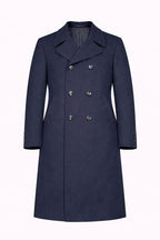 Vintage Navy Double-Breasted Overcoat – Size IT 52 / M – Long Tailored Coat