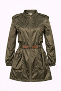 Massimo Dutti Woman Olive Green Utility Parka Jacket – Size M – Zip Front, Raglan Sleeve