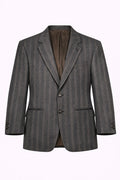 Vintage Bianchi Grey Herringbone Wool Blazer – Single-Breasted, Notch Lapel, Made in Italy