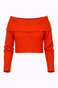 Maglione corto in maglia di misto mohair arancione McQ Alexander McQueen XS