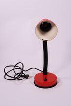 Vintage Red Metal Desk Lamp – Sculptural Industrial Design, Adjustable & Working