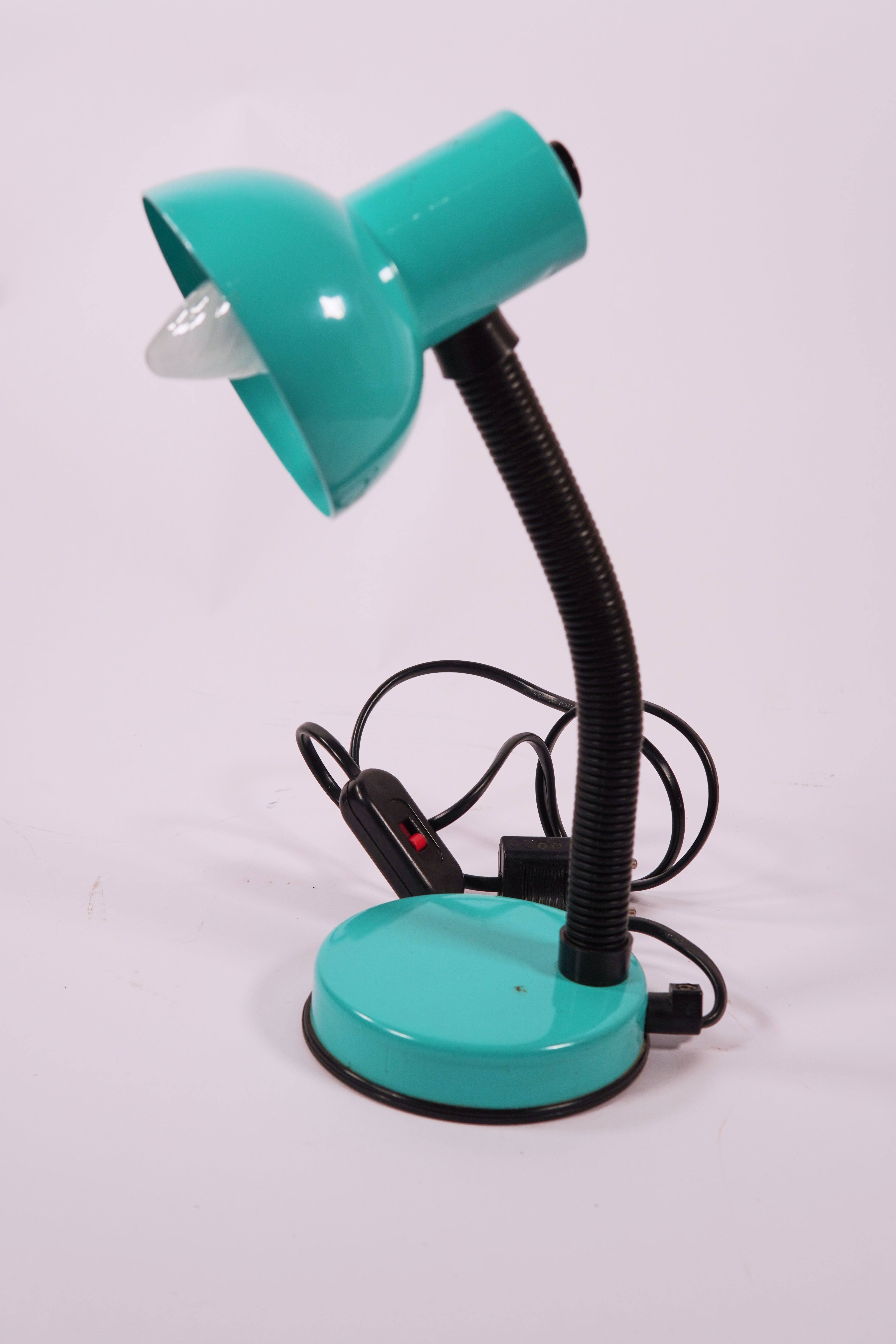 Lampada da scrivania vintage anni '80 Stillplast turchese - Design scultoreo regolabile, realizzata in Italia