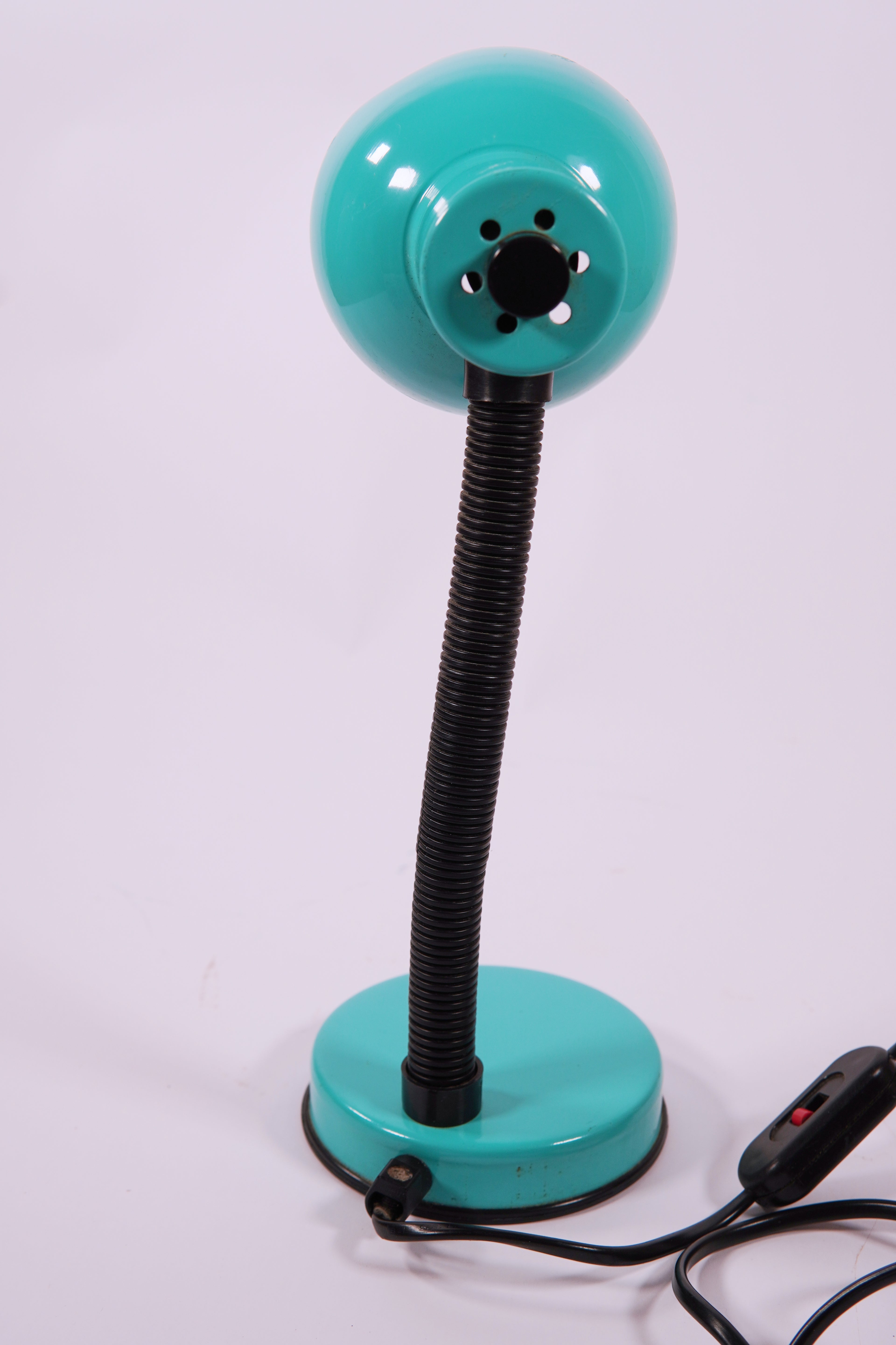 Lampada da scrivania vintage anni '80 Stillplast turchese - Design scultoreo regolabile, realizzata in Italia