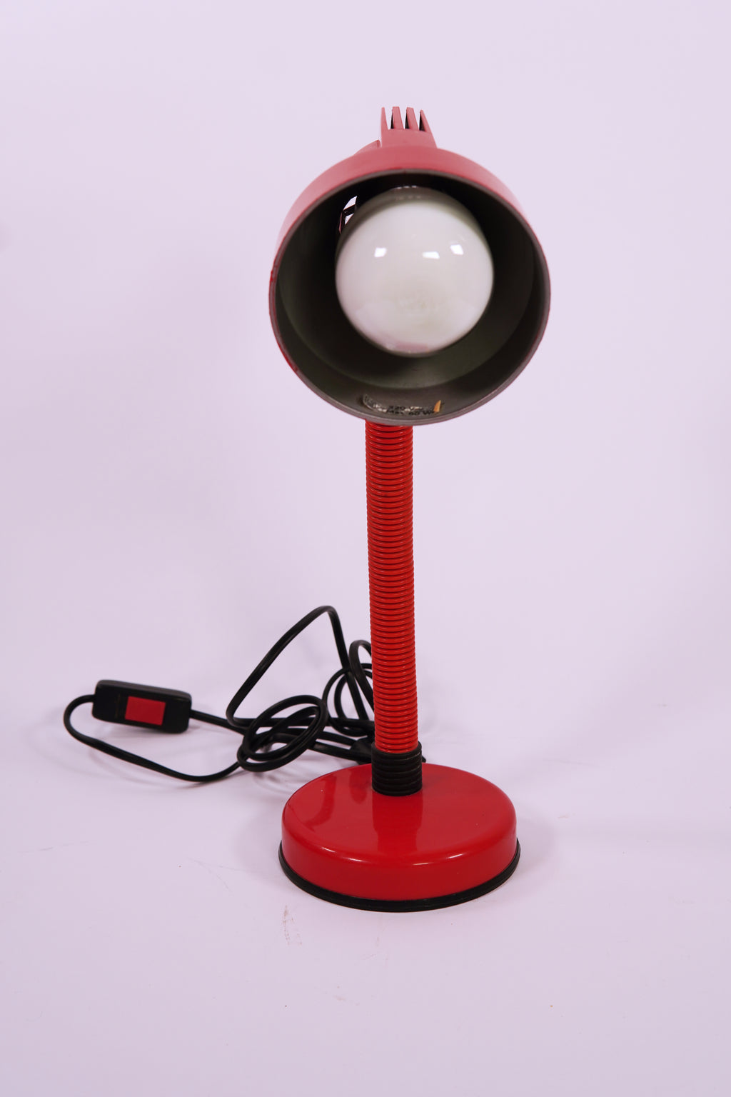 Vintage 1980s Veneta Lumi Red Desk Lamp – Sculptural Italian Design, Made in Italy