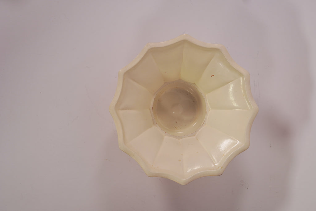 Vintage Ceramic Vase / Bowl – Orange to Cream Ombre, Scalloped Rim – Ø 28 cm