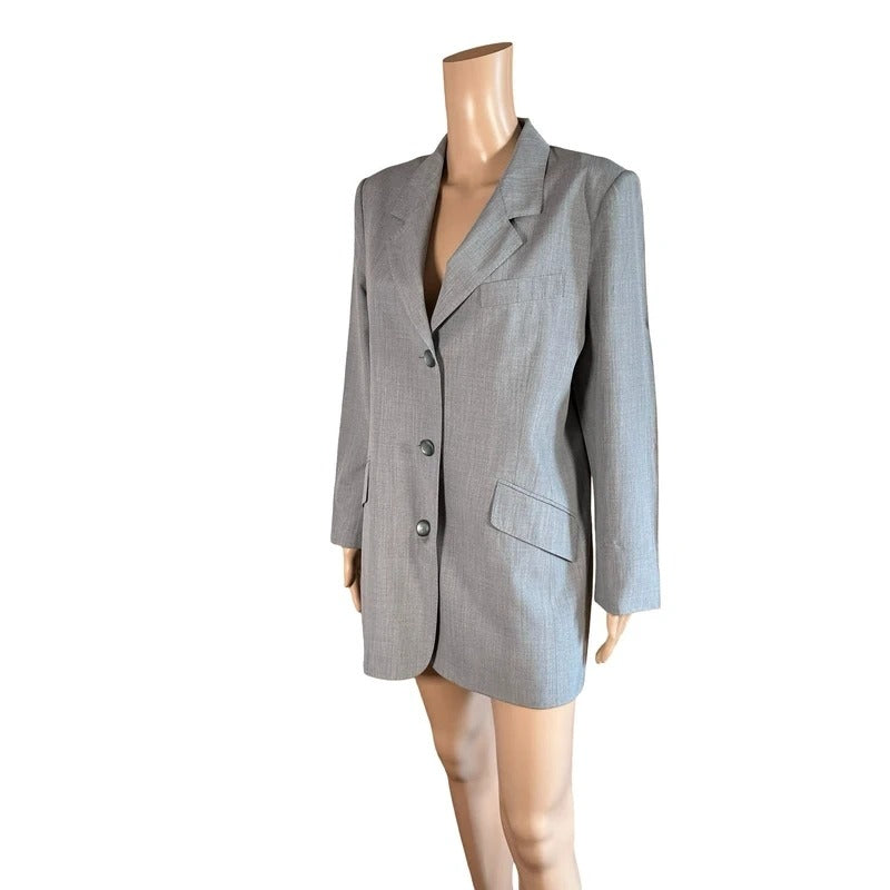 Vintage Max Mara blazer grigio lana seta Made in Italy IT  M/L