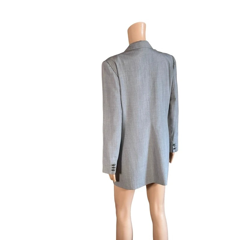 Vintage Max Mara blazer grigio lana seta Made in Italy IT  M/L