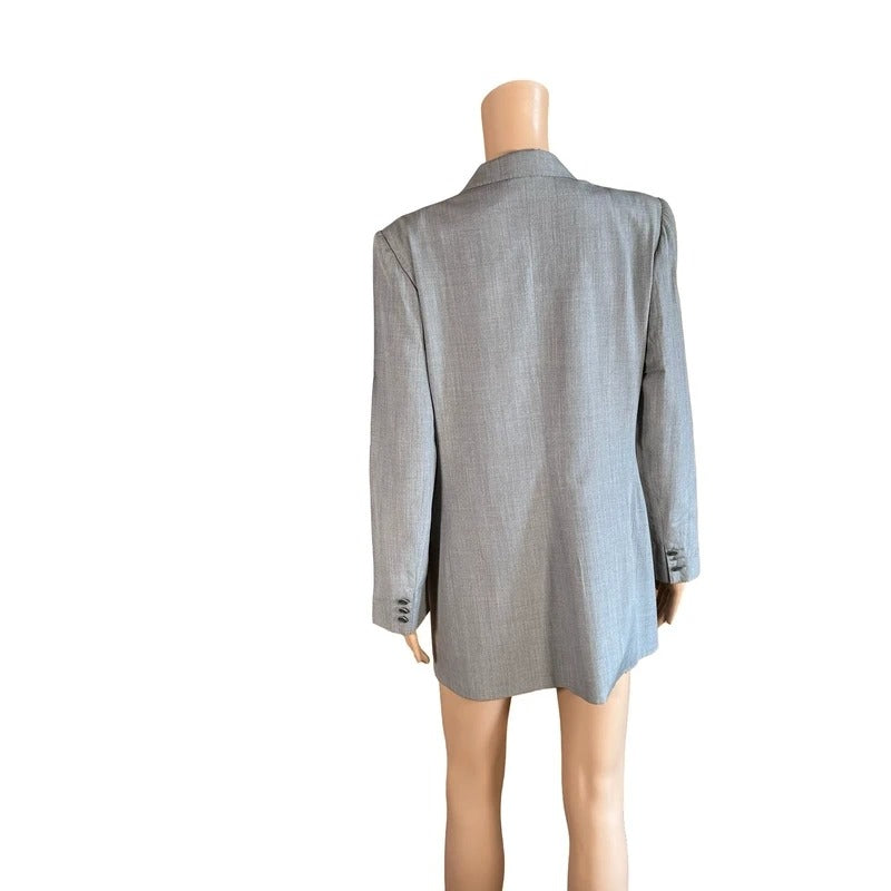 Vintage Max Mara blazer grigio lana seta Made in Italy IT  M/L