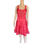 Abito vintage Blumarine in seta rosa acceso Made in Italy romantic Y2K M