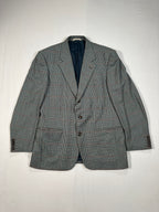 Stradivari Vintage Plaid Wool & Cashmere Blazer – Made in Italy, Tailored Man Jacket Size M