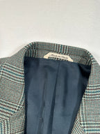 Stradivari Vintage Plaid Wool & Cashmere Blazer – Made in Italy, Tailored Man Jacket Size M