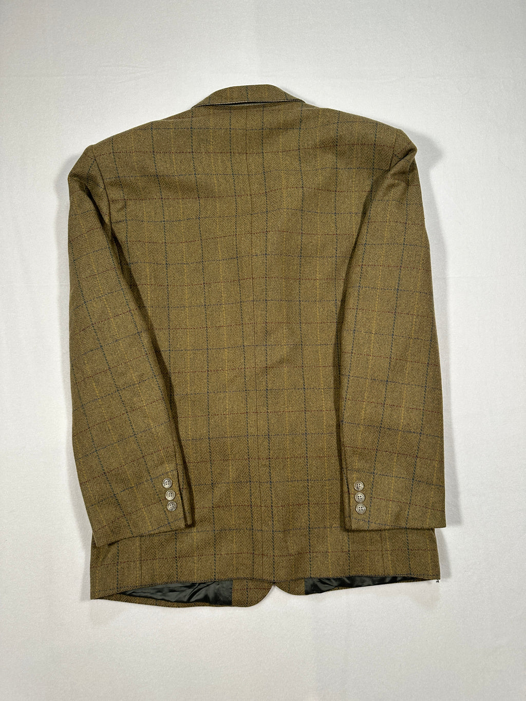 Ginalebole Vintage Men’s Tweed Blazer IT 52 / L – Wool Cashmere Check Jacket, Made in Italy