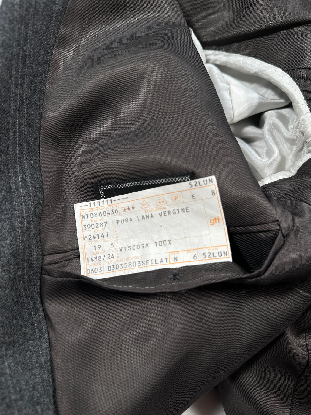 Vintage Italian Grey Wool Blazer IT 52  Single-Breasted Pinstripe Jacket, Made in Italy