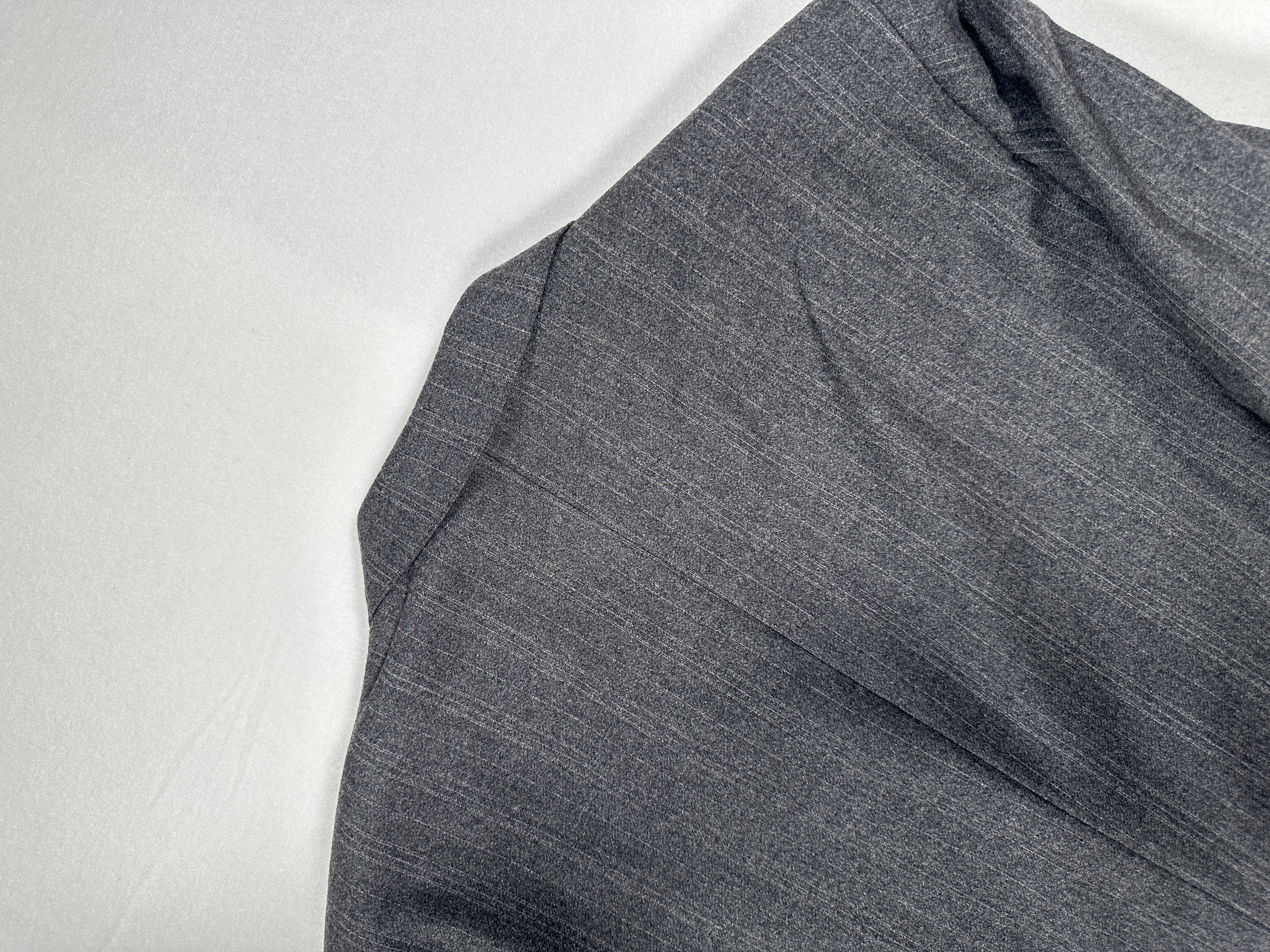 Vintage Italian Grey Wool Blazer IT 52  Single-Breasted Pinstripe Jacket, Made in Italy