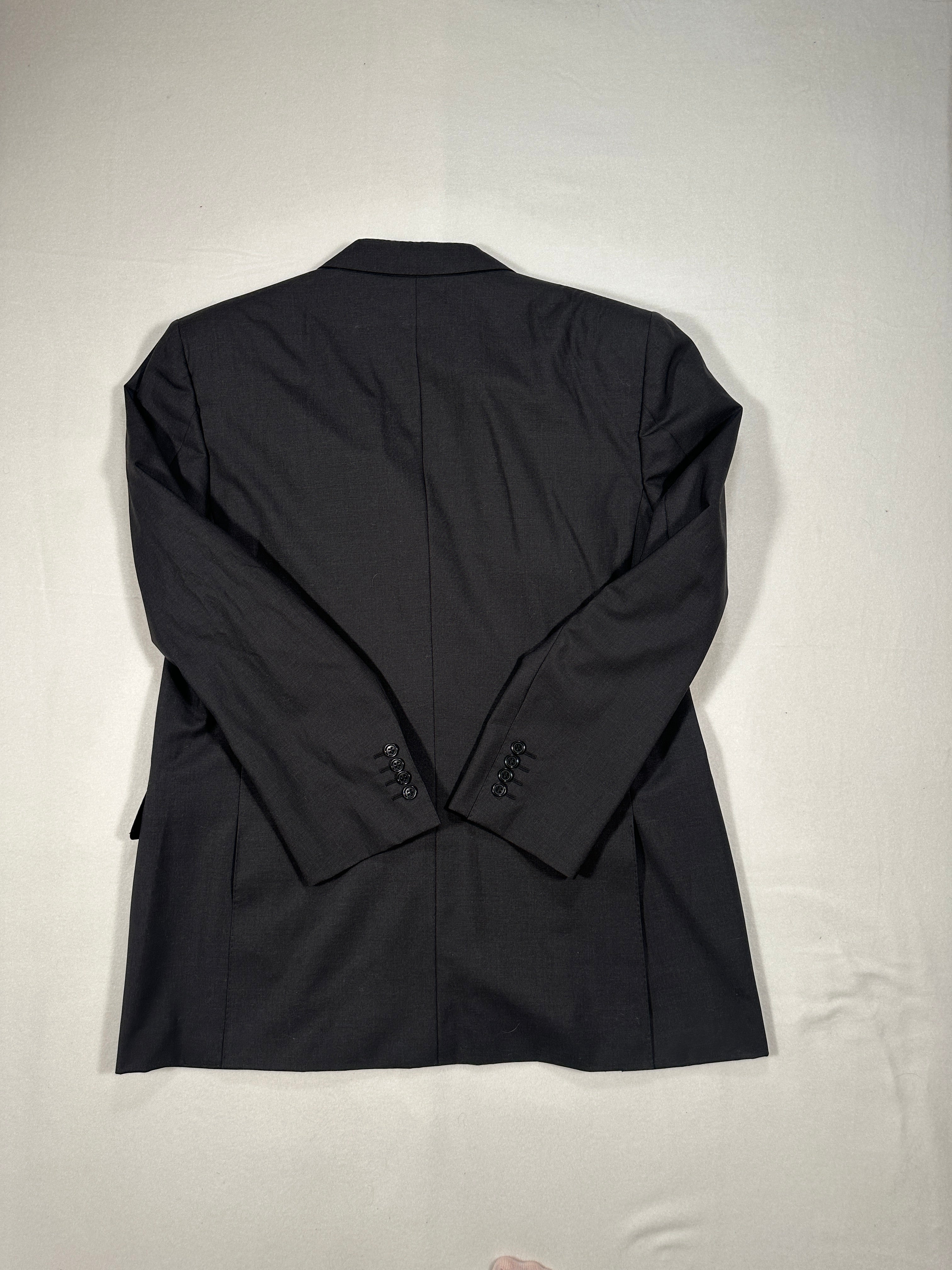 Canali Blazer monopetto in lana da uomo IT 54 (L) Grigio scuro Made in Italy