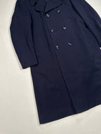 Vintage Navy Double-Breasted Overcoat – Size IT 52 / M – Long Tailored Coat