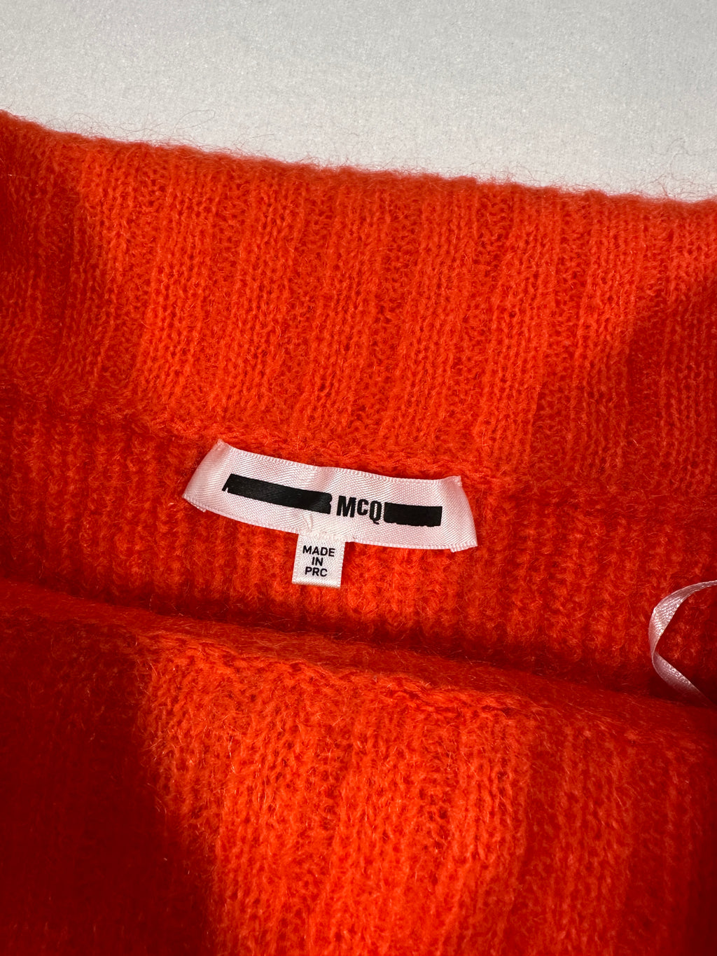 Maglione corto in maglia di misto mohair arancione McQ Alexander McQueen XS