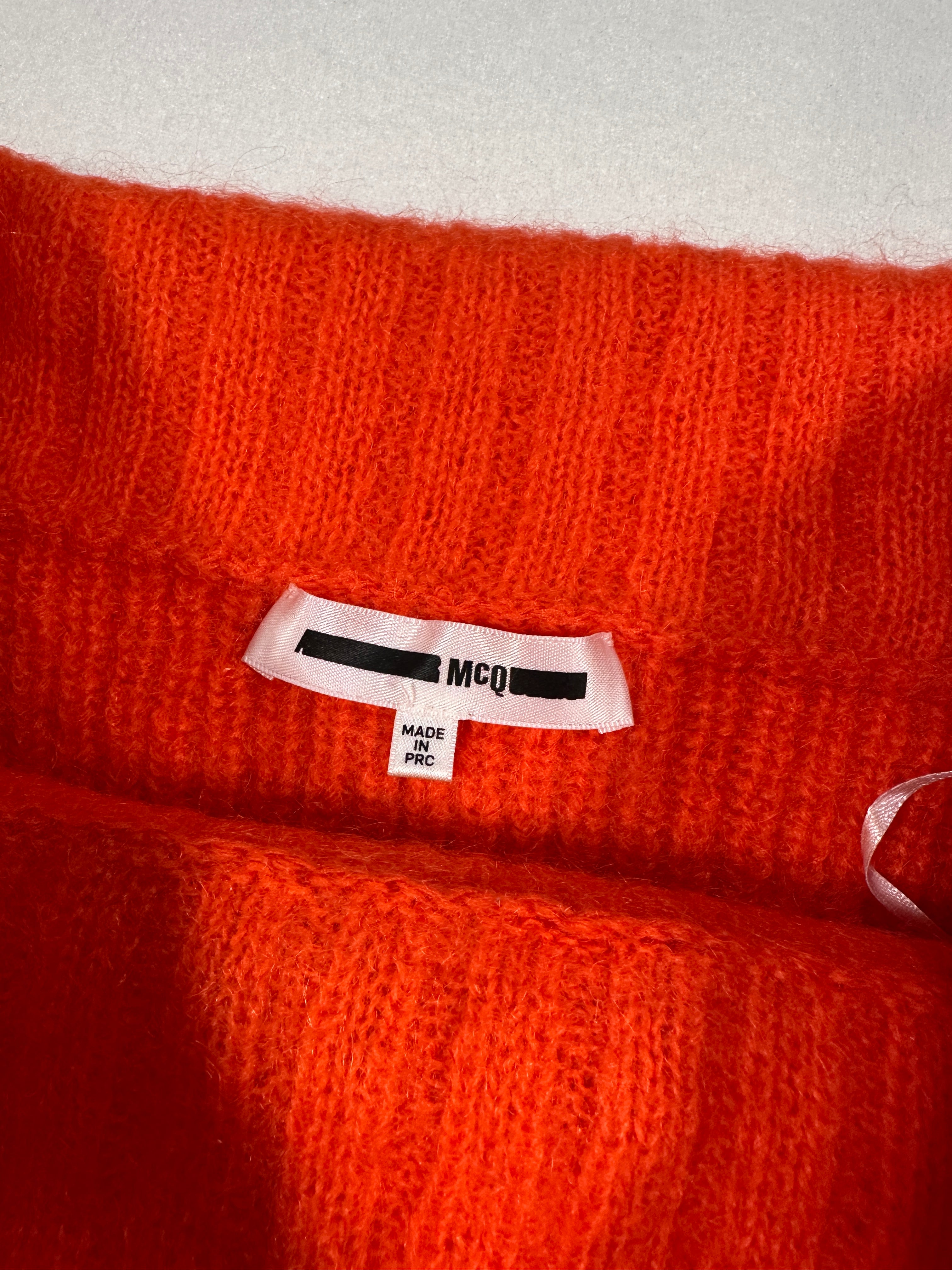 Maglione corto in maglia di misto mohair arancione McQ Alexander McQueen XS
