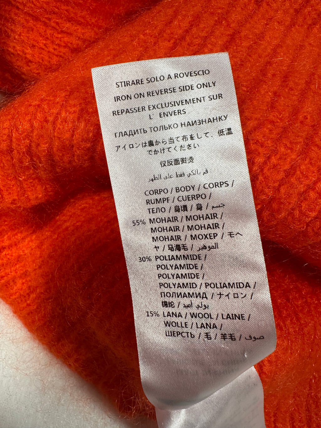 Maglione corto in maglia di misto mohair arancione McQ Alexander McQueen XS