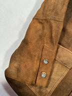 Jodlermarx Men’s Brown Suede Safari Jacket – Single-Breasted – Size M – Vintage