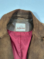 Jodlermarx Men’s Brown Suede Safari Jacket – Single-Breasted – Size M – Vintage