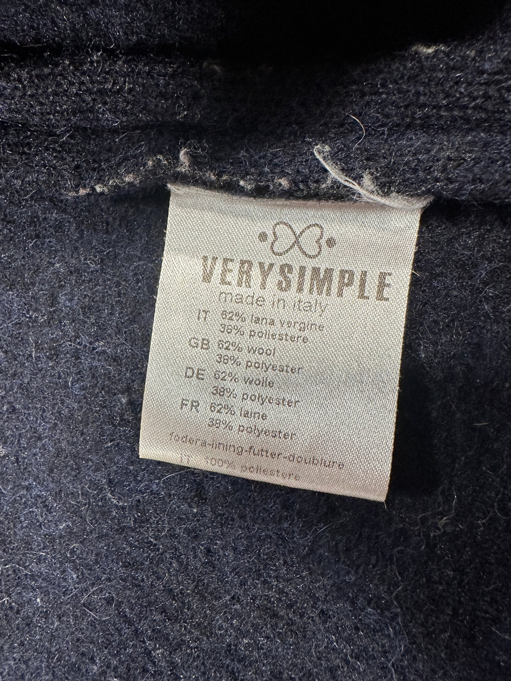 Women’s Wool Blend Duffle Coat – Navy Hooded Toggle Coat, Single-Breasted, Made in Italy Size M
