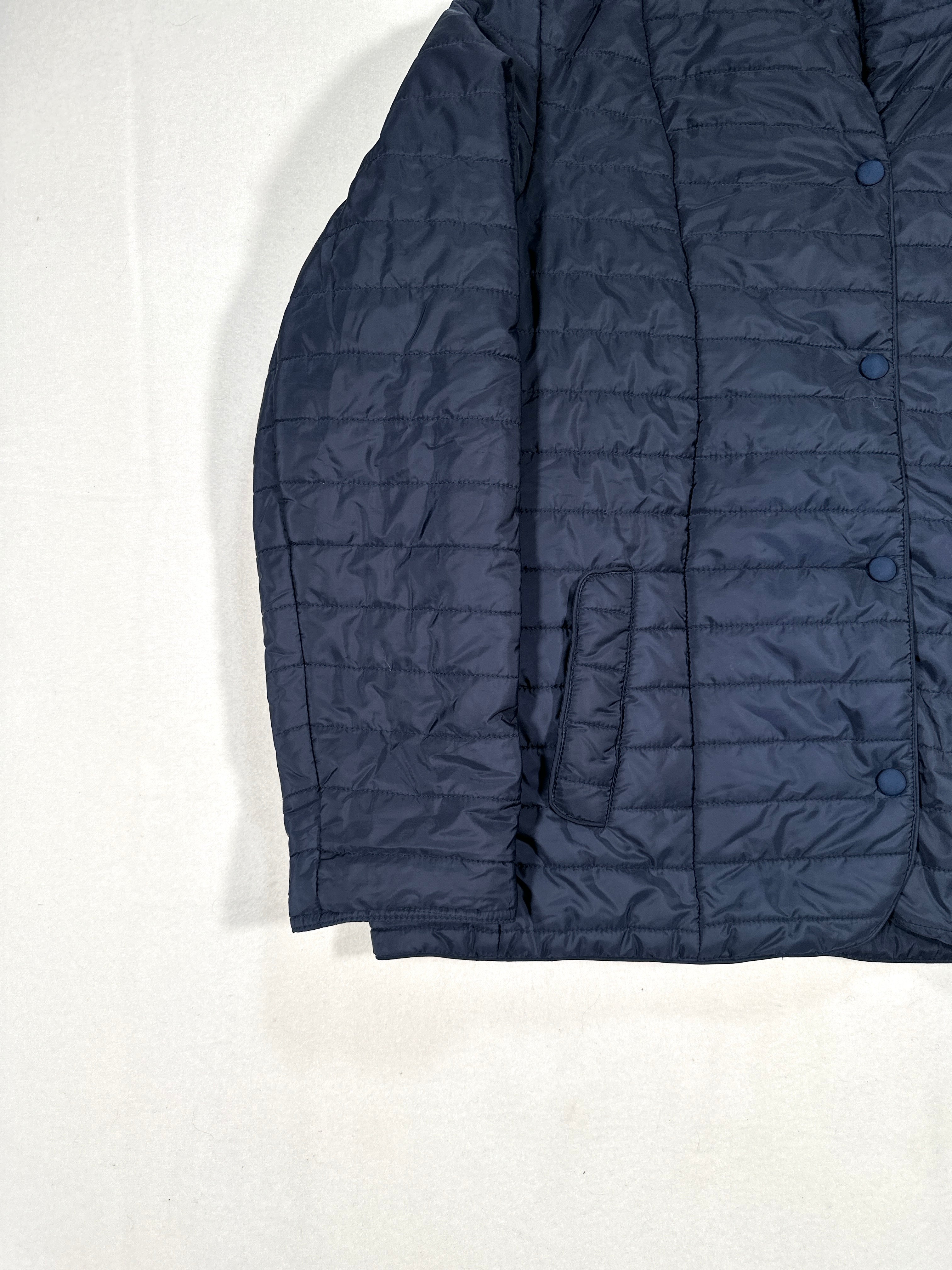 Giacca imbottita trapuntata da uomo – Giacca isolante leggera blu, collo alto, taglia L 