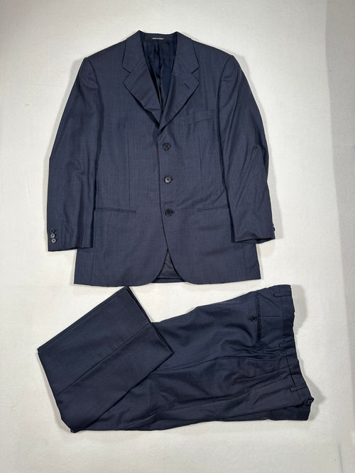 D’Avenza Roma Vintage Handmade Cashmere Suit – Navy Blue Made in Italy Jacket & Trousers + Tie | Size EU50 M/L