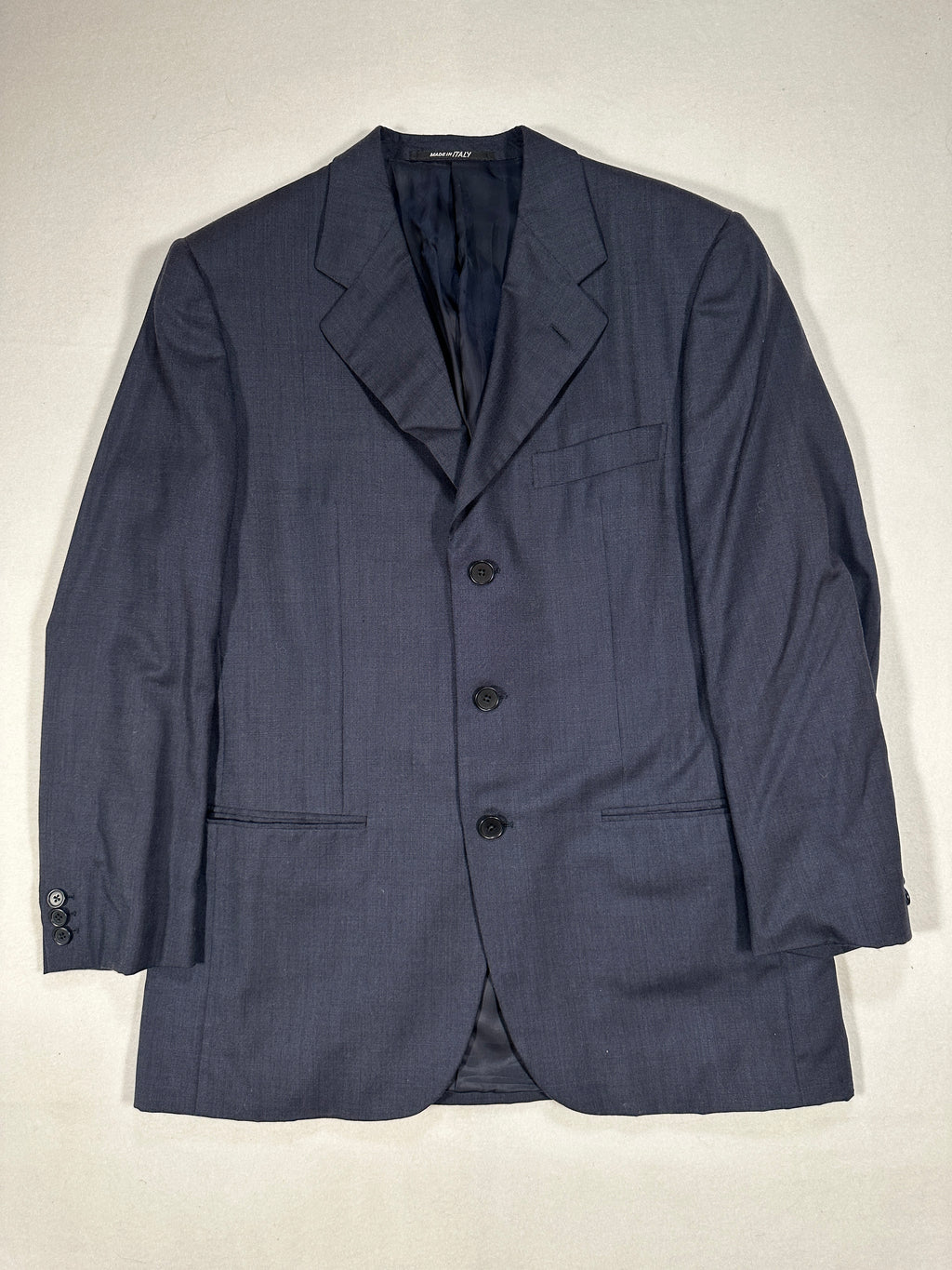 Abito in cashmere fatto a mano vintage D'Avenza Roma - Giacca e pantaloni blu navy + cravatta Made in Italy | Taglia EU50 M/L